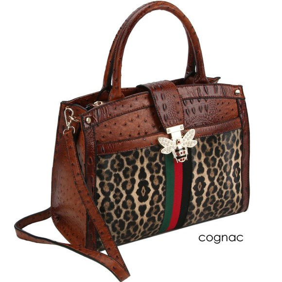 Queen Bee Stripe Leopard Satchel & Wallet Set - Picture 13 of 15